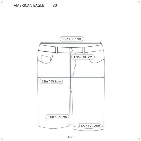 American‎ Eagle Bermuda Board Shorts Blue Brown White Plaid 30 - Picture 3 of 11